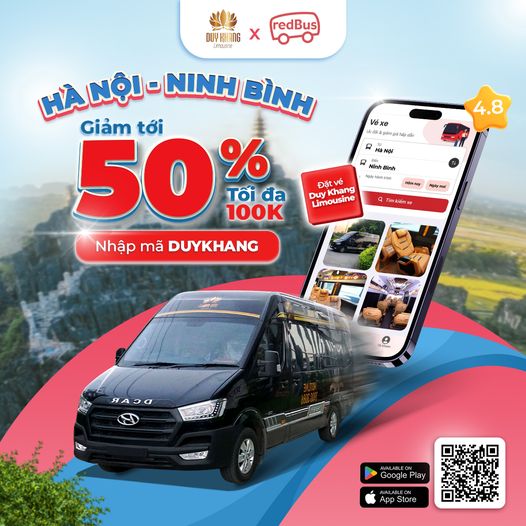 Book Duy Khang Limousine Tickets for Hanoi to Ninh Binh at 50% OFF